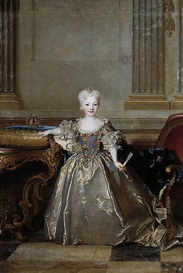Nicolas de Largilliere Portrait of the Mariana Victoria of Spain, Infanta of Spain and future Queen of Portugal; eldest daughter of Philip V of Spain and his second wife Eli France oil painting art